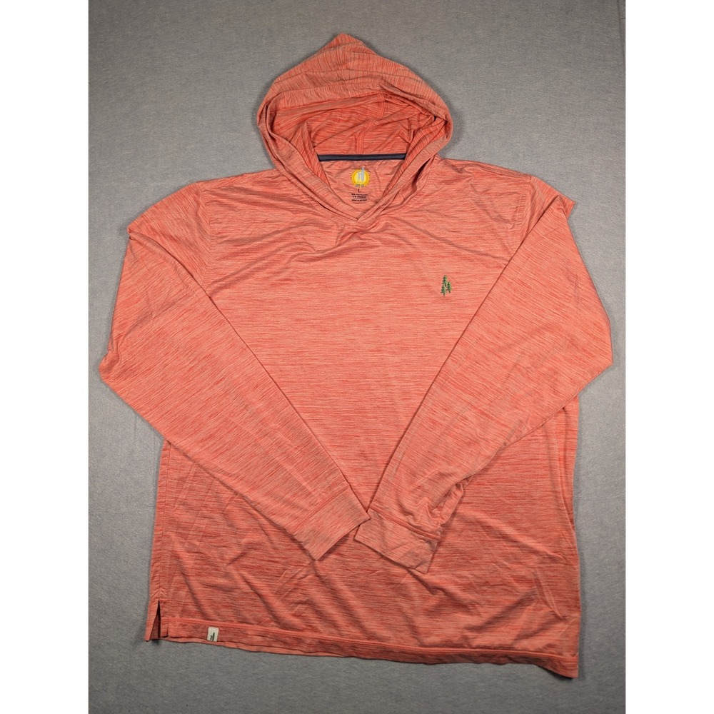 Johnnie-O Talon Hoodie Mens L Azalea Orange Whispering Pines Golf UPF 50